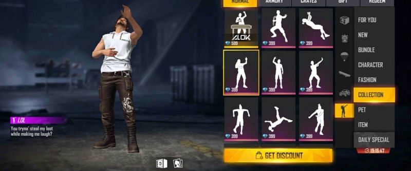 LOL emote (Image via Free Fire)