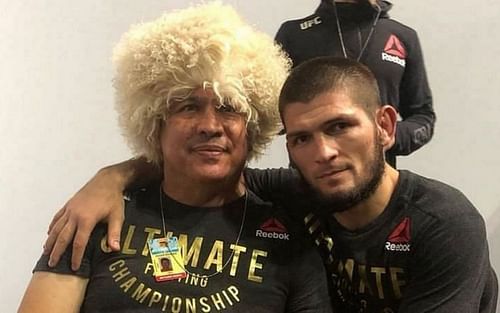 AKA head coach Javier Mendez with Khabib Nurmagomedov