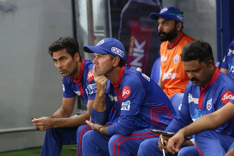 DC coach &lt;a href=&#039;https://www.sportskeeda.com/player/ricky-ponting&#039; target=&#039;_blank&#039; rel=&#039;noopener noreferrer&#039;&gt;Ricky Ponting&lt;/a&gt; (middle) in a pensive mood. Pic: IPLT20.COM