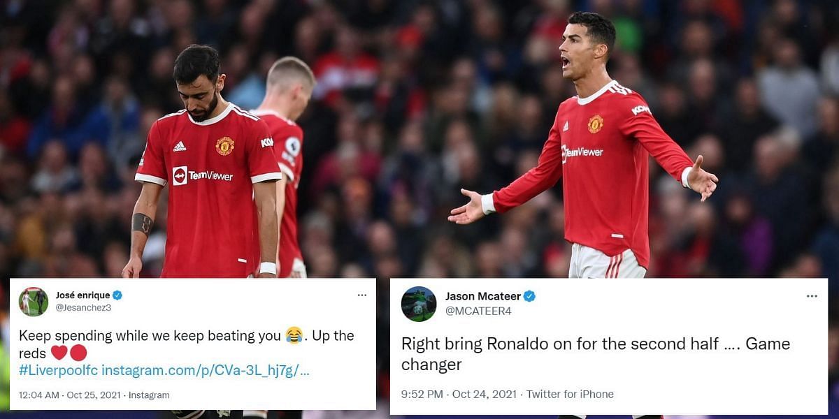 The world of football has reacted to Manchester United getting thrashed by Liverpool