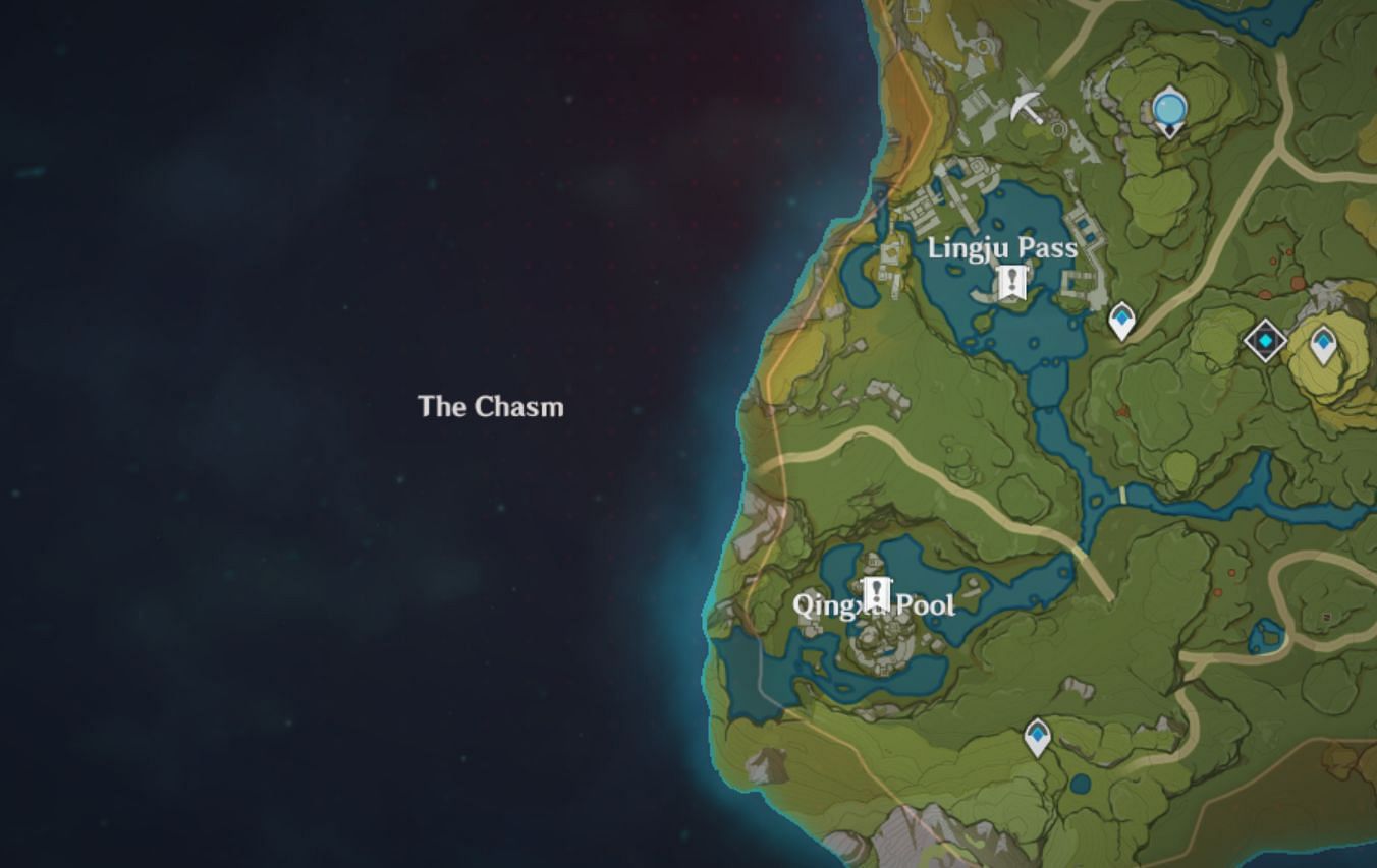 The Chasm on the Teyvat map (Image via miHoYo)