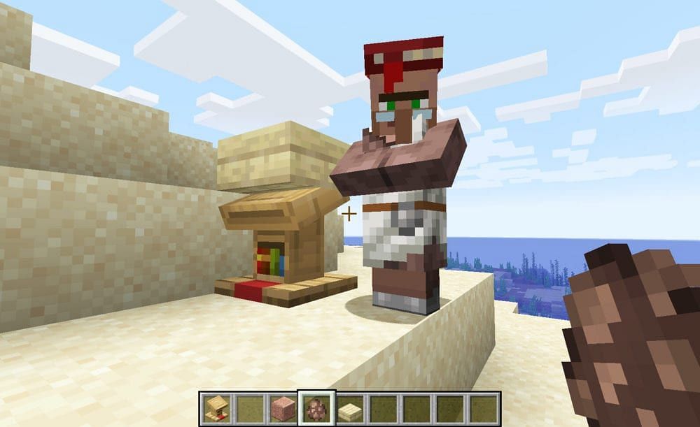 Librarians give enchanted books, which are extremely difficult to come by. (Image via Mojang)