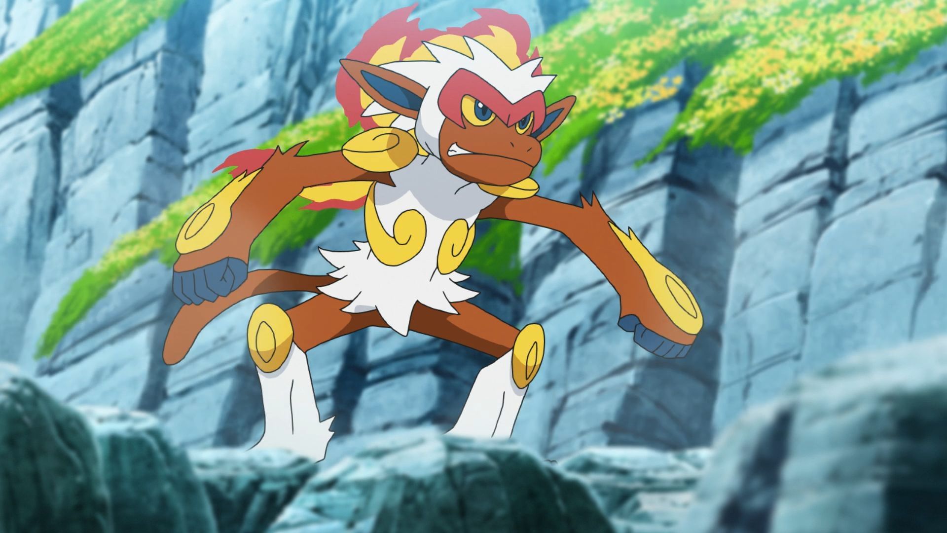 Ash&#039;s Infernape in the anime. (Image via The Pokemon Company)