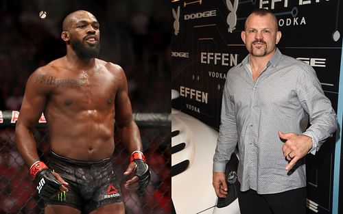 Former UFC light heavyweight champions Jon Jones (left) and Chuck Liddell (right)