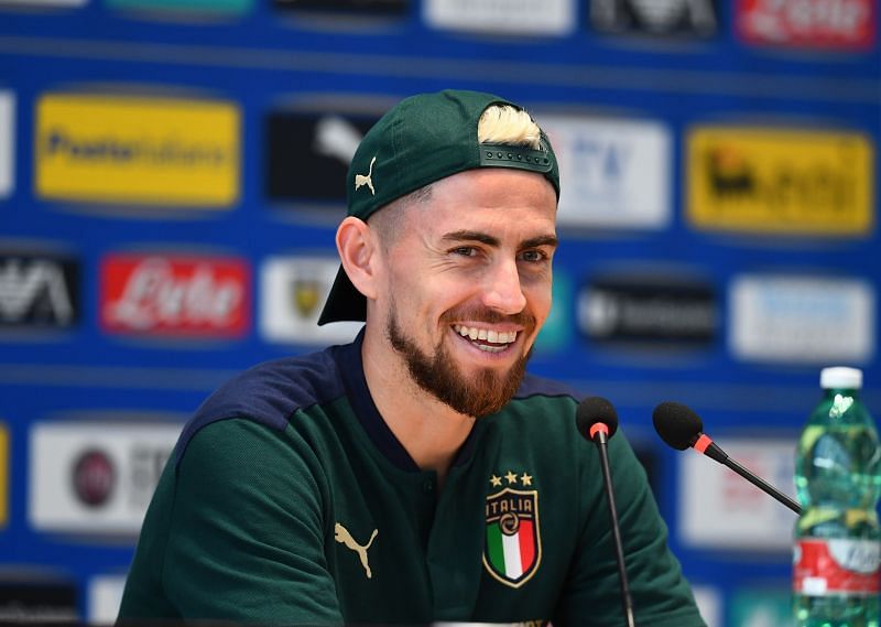 Chelsea star Jorginho Italy Training Session And Press Conference during the international break