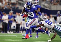 WATCH: Giants WR Kadarius Toney throws a punch at Cowboys safety, gets ejected
