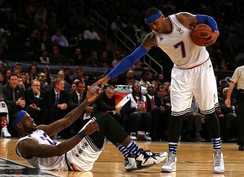 NBA stars LeBron James and Carmelo Anthony