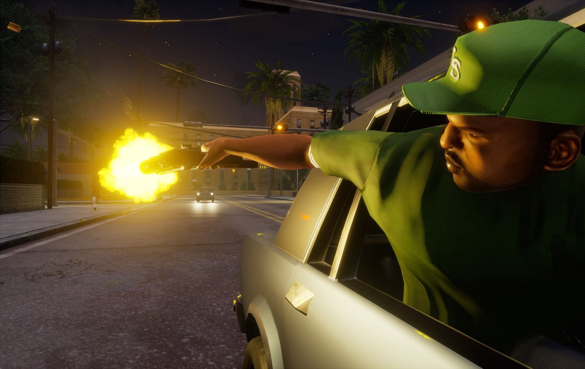 Drive-by shooting has allegedly been enhanced in the remastered San Andreas (Image via Rockstar Games)