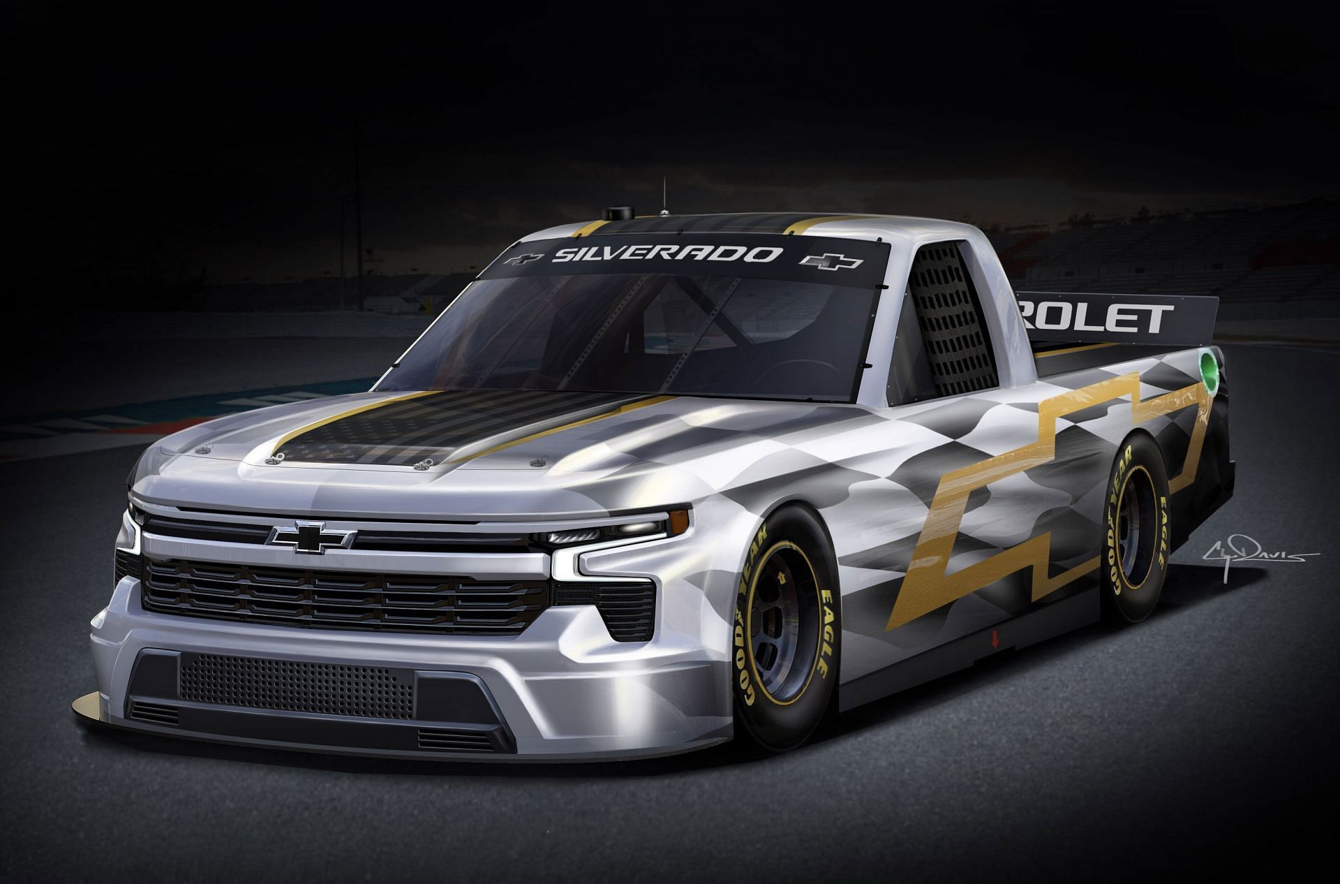 The redesigned Chevrolet Silverado RST will hit the track in the NASCAR Truck Series for the first time during Speedweeks at Daytona International Speedway next February. Photo courtesy of Team Chevy, used with permission.