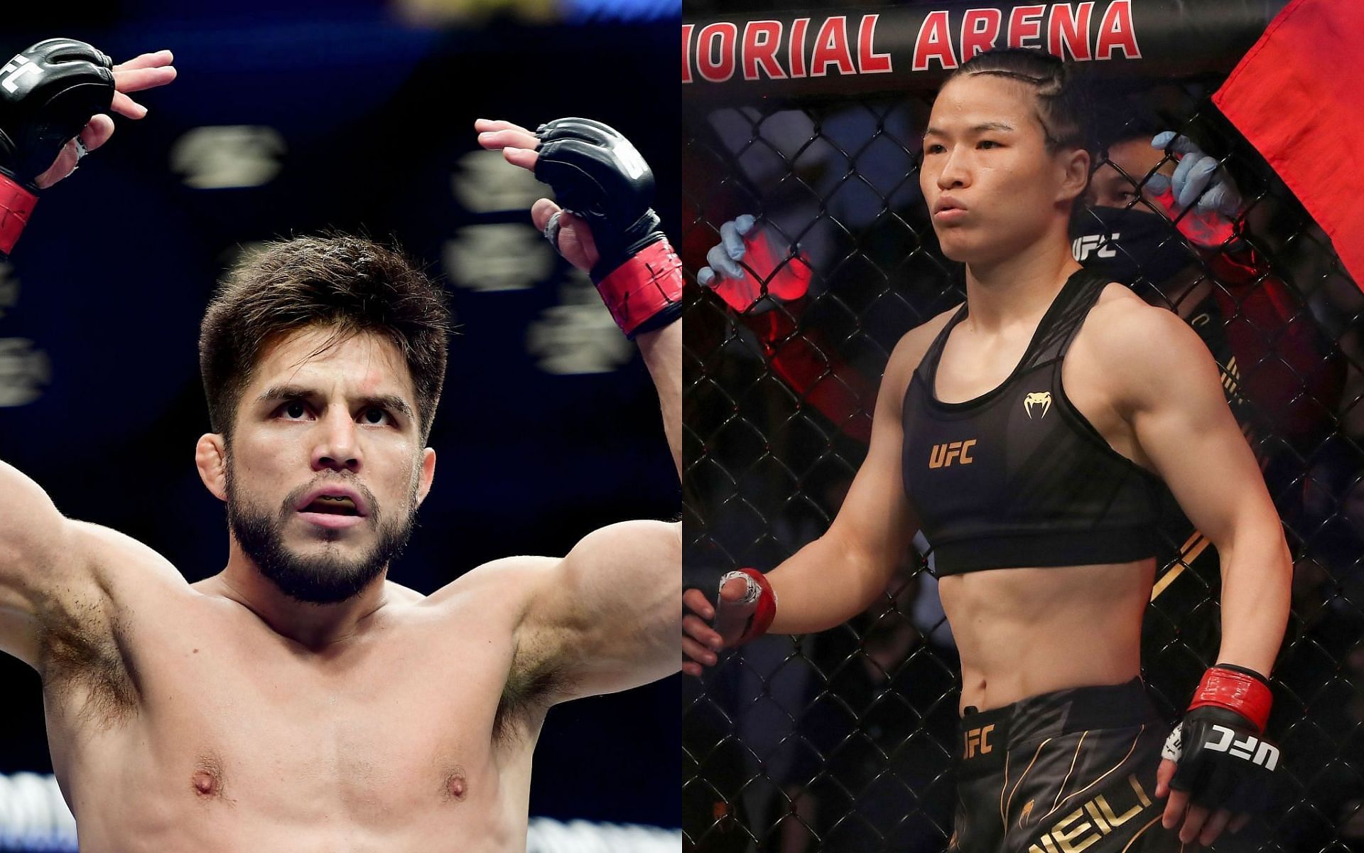 Henry Cejudo (left). Weili Zhang (right) Source: Getty Images.