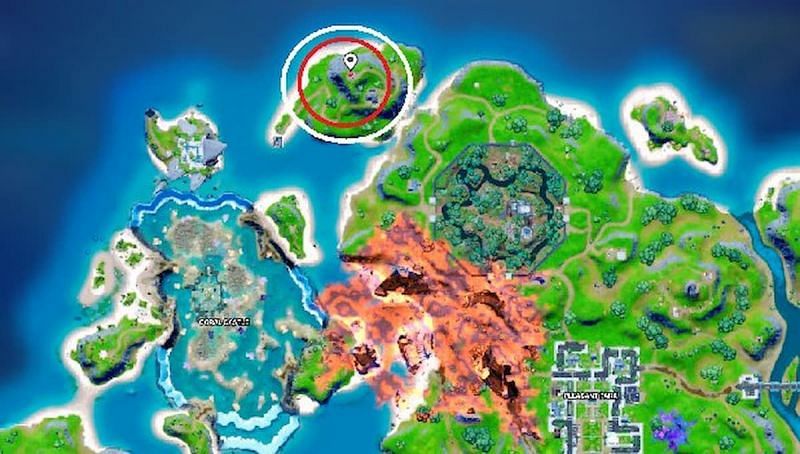 Lockie&#039;s Lighthouse marked on the map (Image via Epic Games)