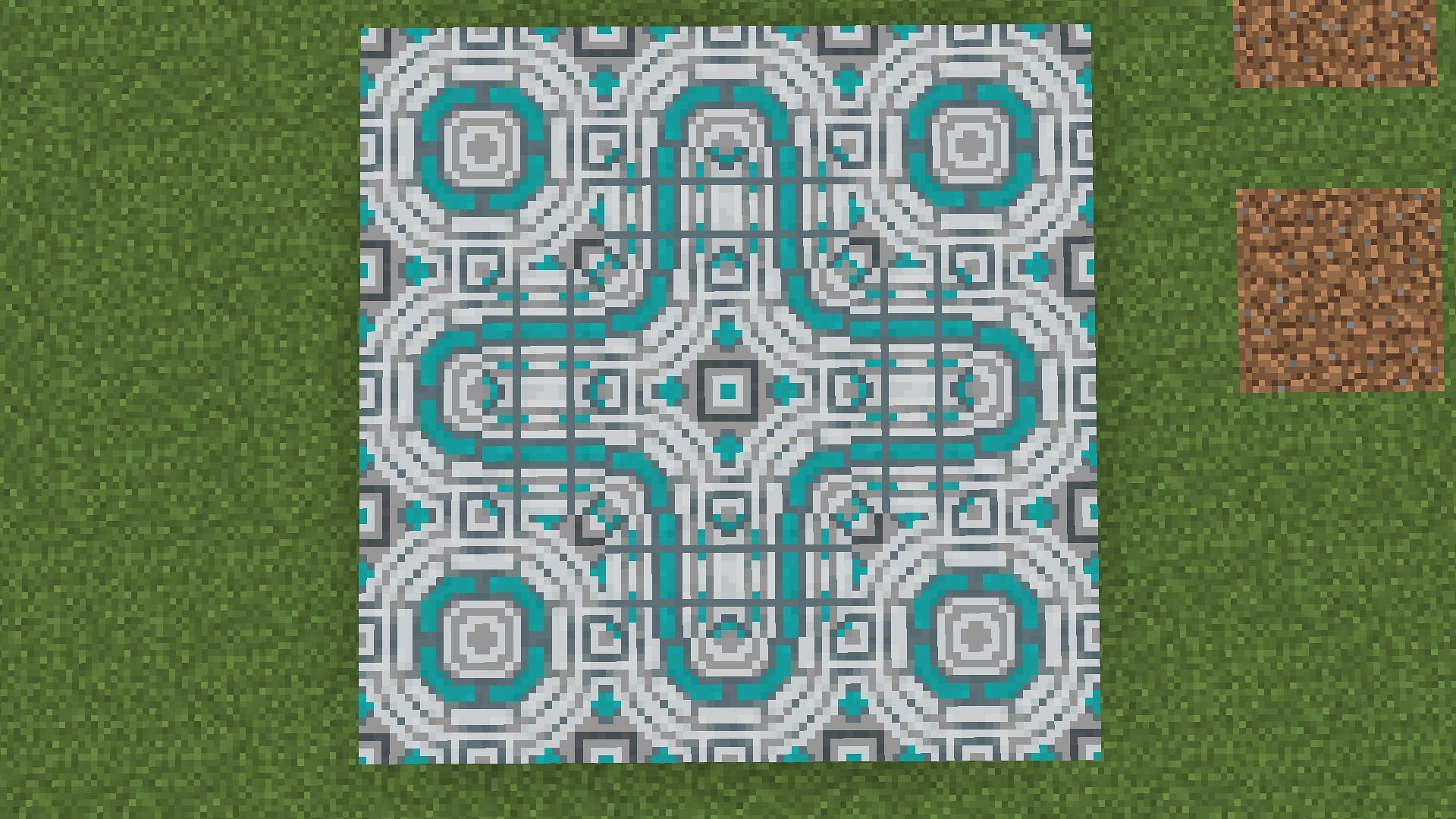 A beautiful pattern made using Glazed Terracotta Blocks (Image via Minecraft)