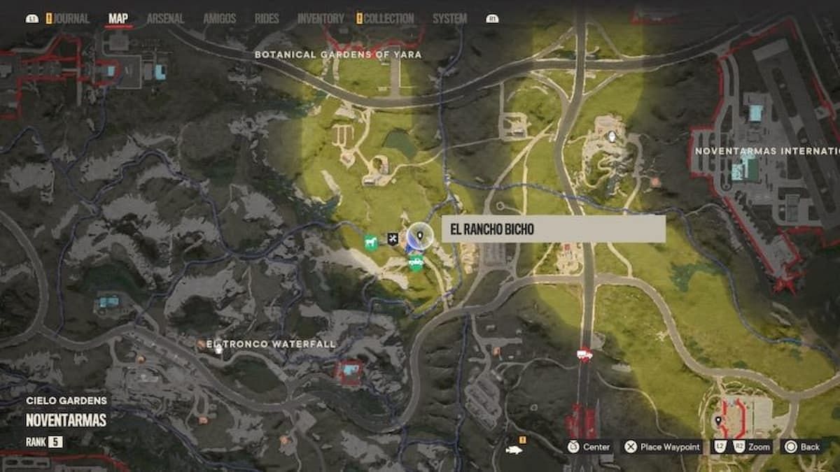 El Rancho Bicho on the Far Cry 6 map (Image via Ubisoft)