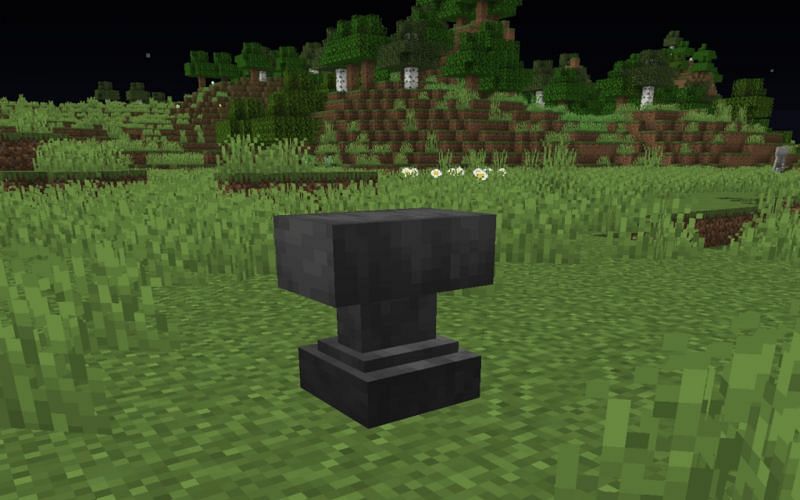 An image of an anvil in a plains biome in Minecraft. (Image via Mojang).