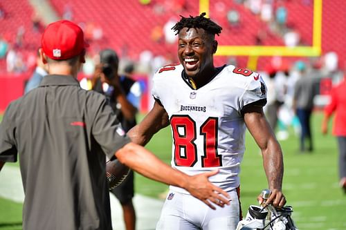 Antonio Brown playing against the Miami Dolphins