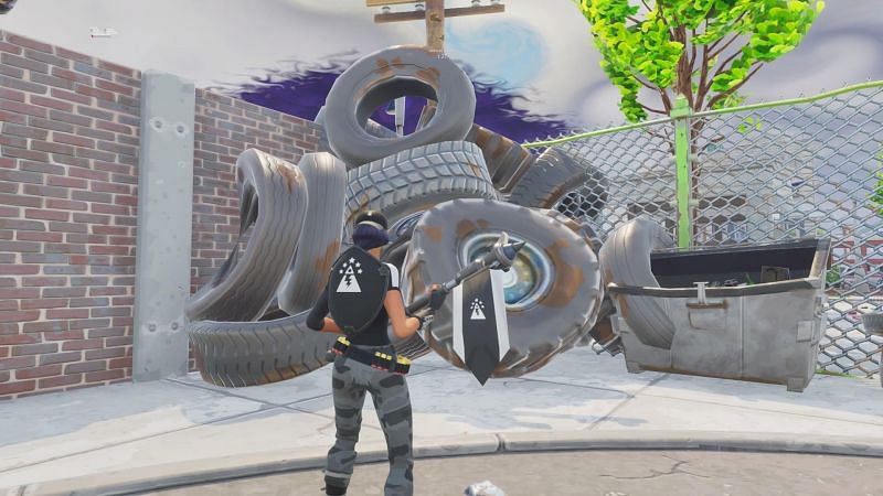  Fortnite players need to search for smaller tire stacks across the map for the challenge (Image via Fortnite)