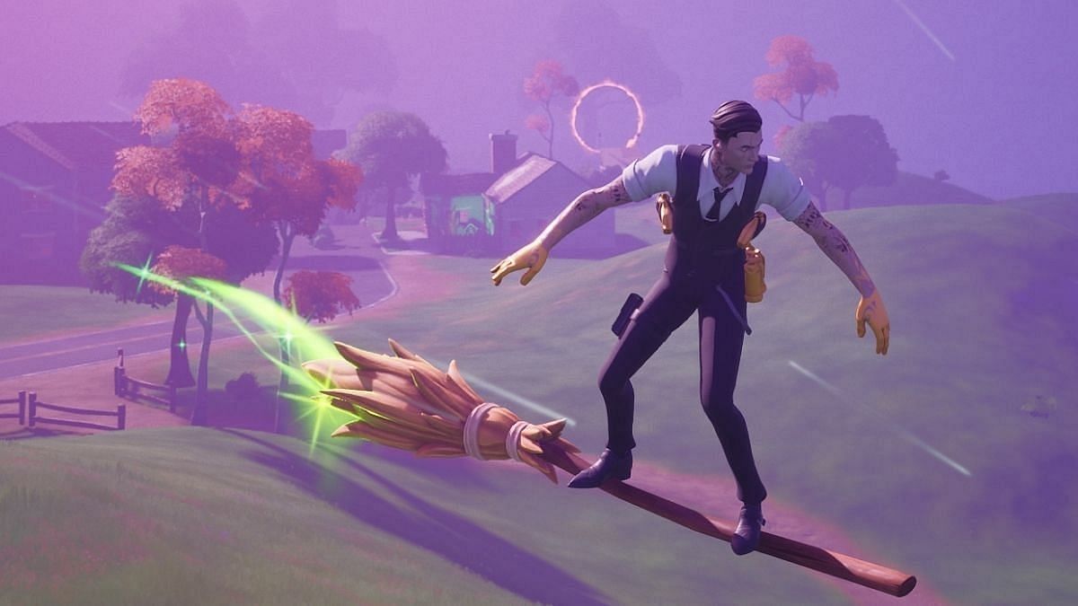 The glitch involves witches brooms, which are otherwise useful. Image via Epic Games