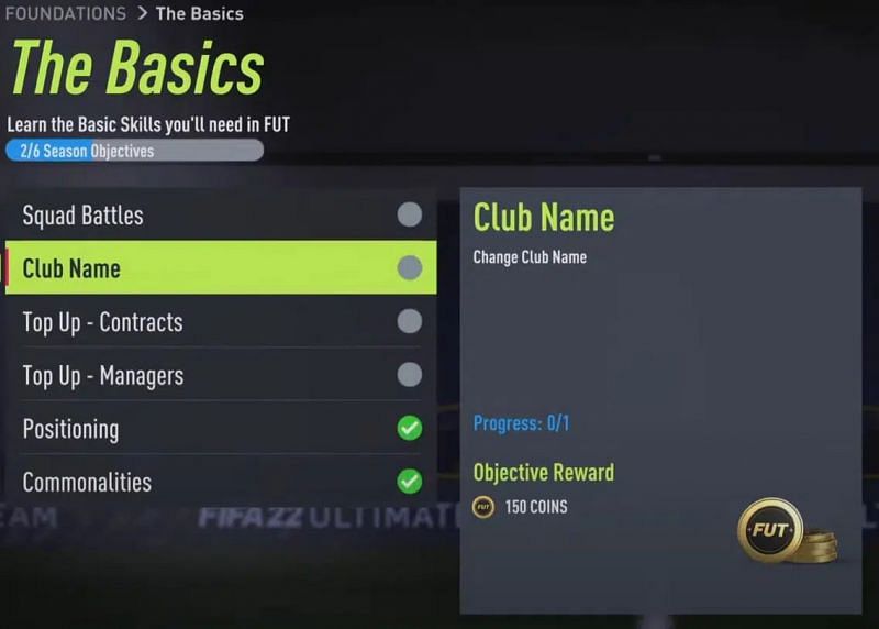 Players can change the club name (Screengrab via FIFA 22)