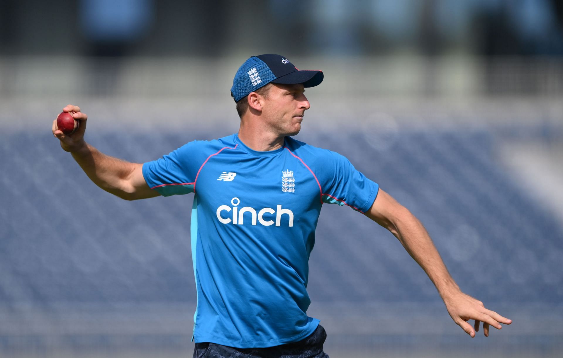 Jos Buttler during an England practice session.