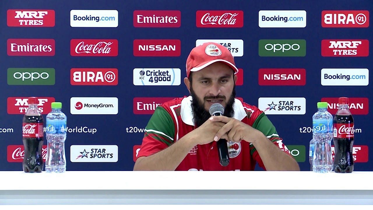 Zeeshan Maqsood during a press conference (Image Courtesy: ICC)