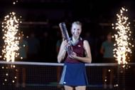 Kontaveit with her Ostrava Open trophy.