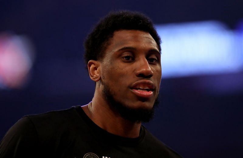 Thaddeus Young #21 of the Chicago Bulls warms up before the game against the New York Knicks at Madison Square Garden on February 29, 2020