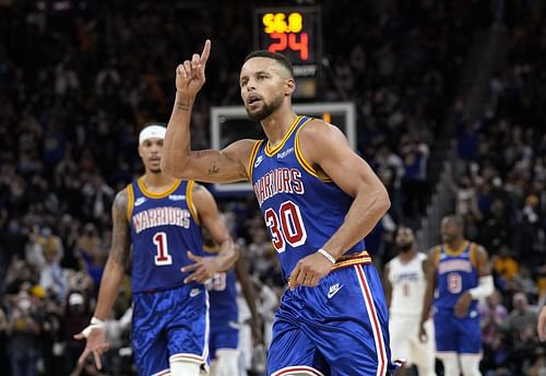 The Golden State Warriors at their home opener against the LA Clippers