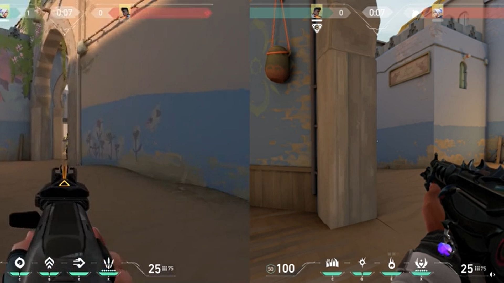 Perspective advantage in effect for the player (Screengrab via Reddit thread r/VALORANT)