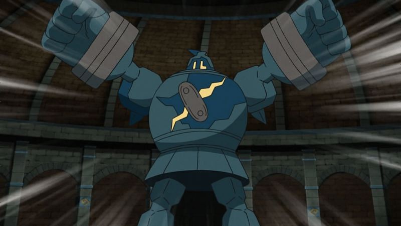 Golurk as it appears in the anime (Image via The Pokemon Company)