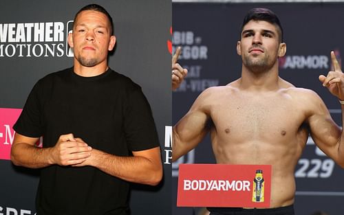 UFC welterweight stars Nate Diaz (left) and Vicente Luque (right)