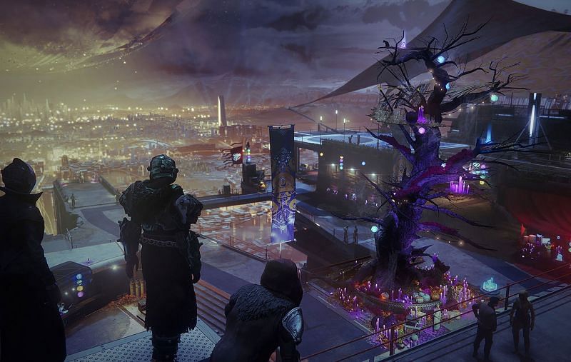 Destiny 2&#039;s third annual Festival of the Lost at the Tower (Image via Bungie)