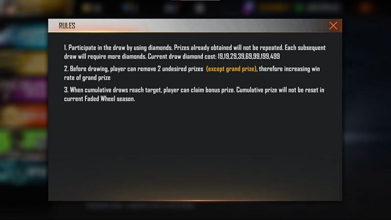 Rules of the Faded Wheel in Free Fire (Image via Free Fire)