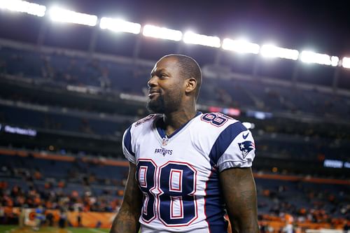 Martellus Bennett playing for the New England Patriots in 2017