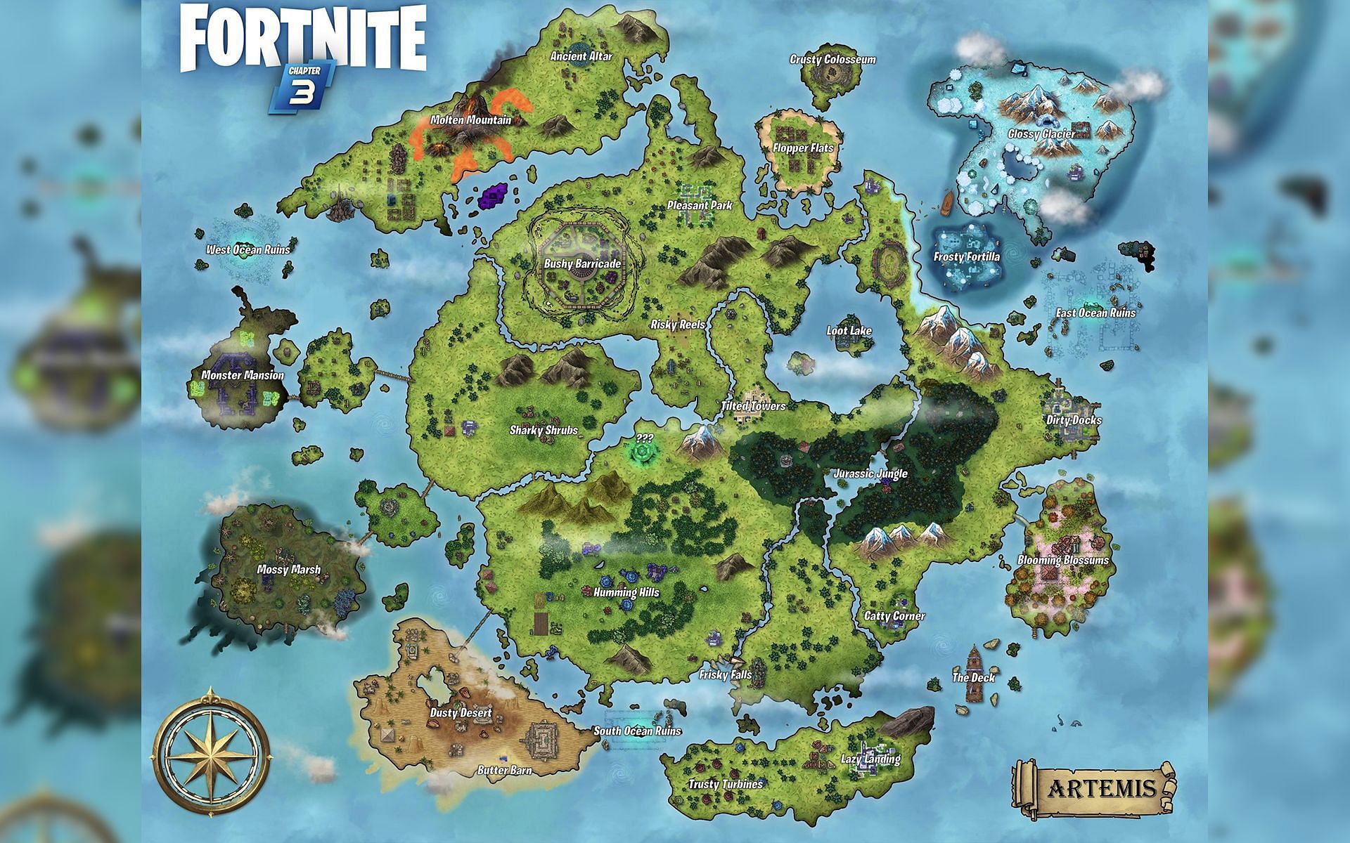 Fortnite Chapter 3 map reveals a beautifully diverse landscape (Image via Edmire2k/Reddit)