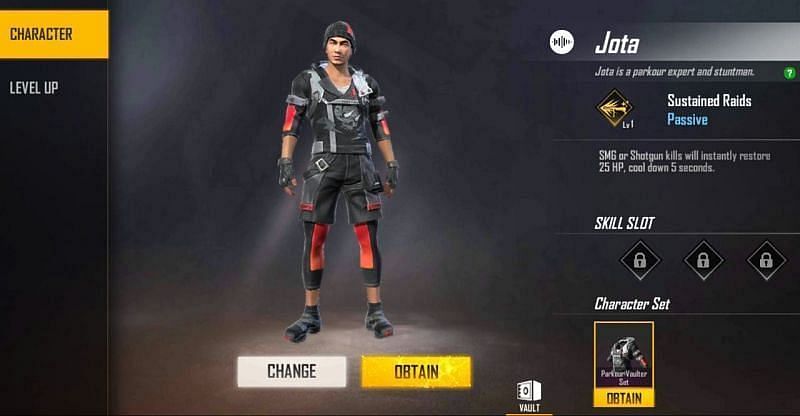 Free Fire Max में Jota (Image Via Garena)