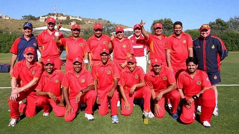 Spain National Cricket team strikes a pose.