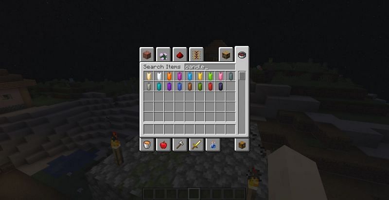 Color variety of candles in-game (Image via Minecraft)