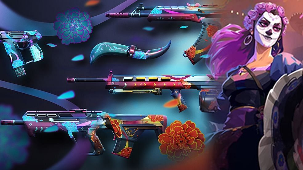 Valorant&#039;s new Nunca Olvidados skin bundle is inspired by the Mexican cultural celebration, the Day of Dead. (Image via Sportskeeda)