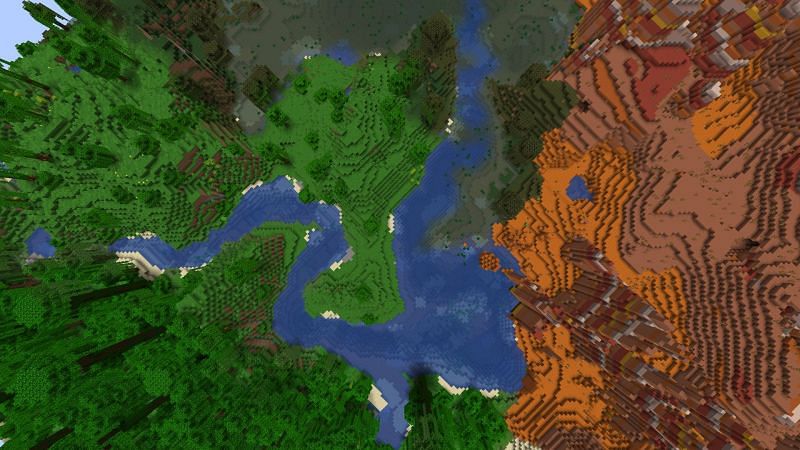 Badlands and modified jungle edge (Image via Minecraft)