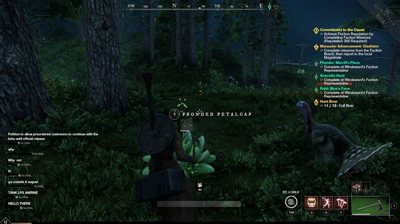 A player harvesting Petalcaps. (Image via Amazon Games)