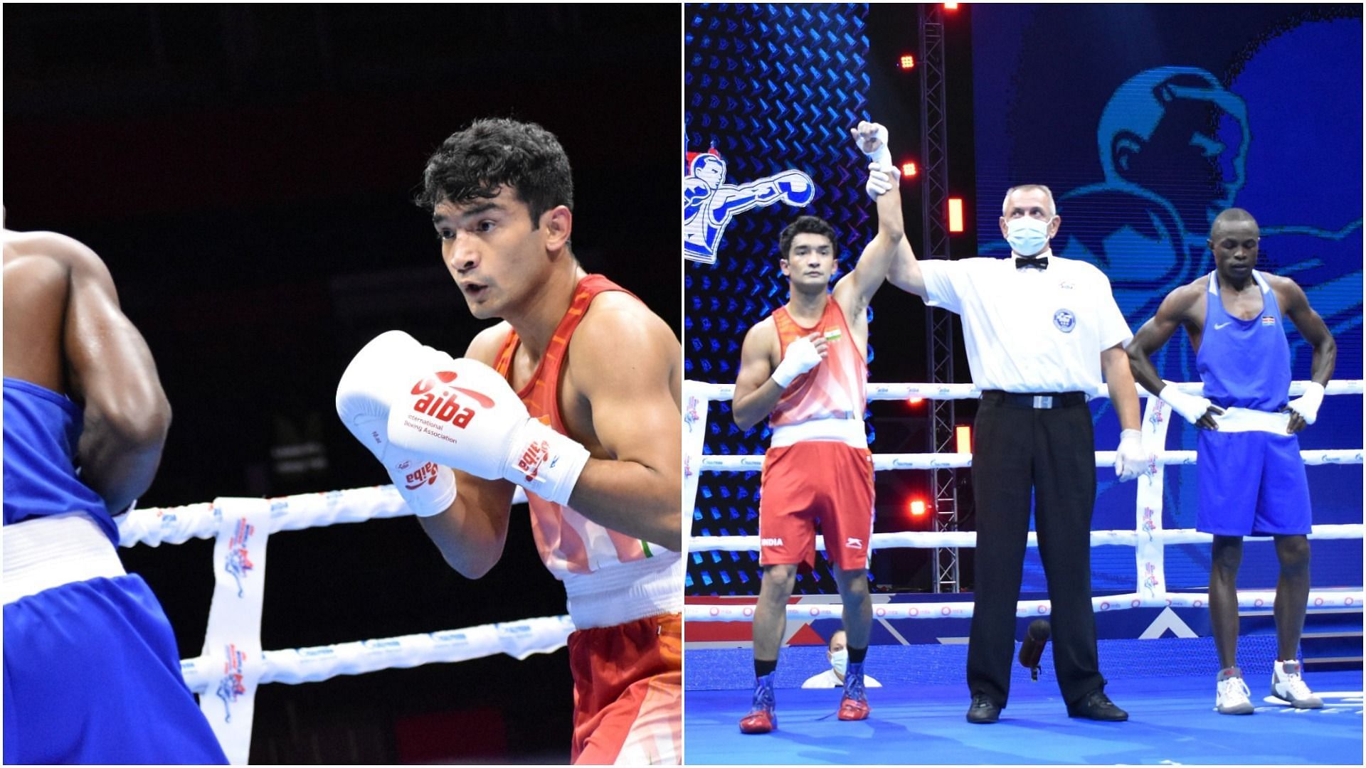 Indian boxer Shiva Thapa beats Kenya&rsquo;s Victor Nyadera at 2021 AIBA World Boxing Championships (Pic Credit: BFI)