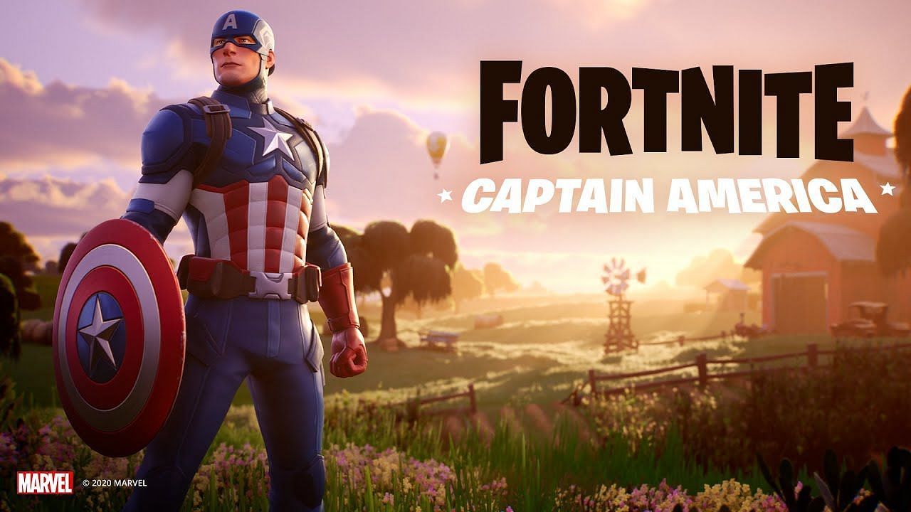 Captain America and his shield in Fortnite (Image via Marvel Entertainment)