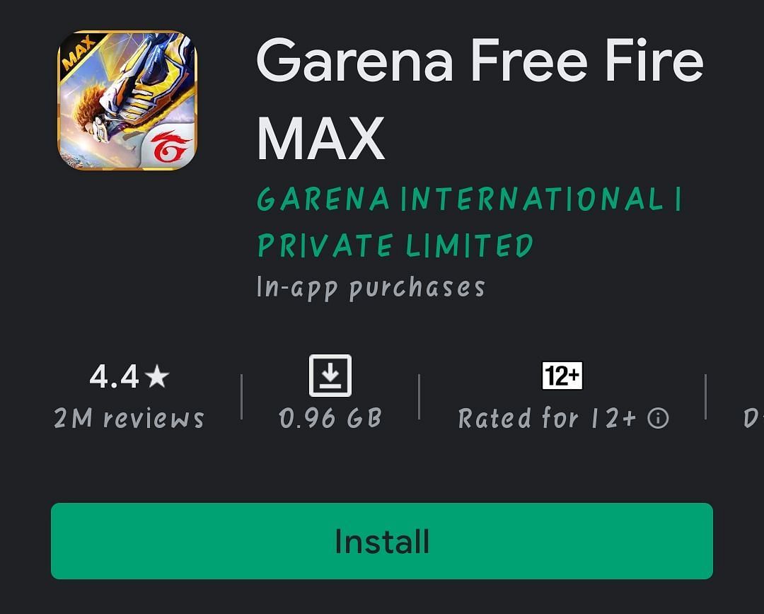 Free Fire Max की साइज काफी बड़ी है (Image Via Google Play Store)
