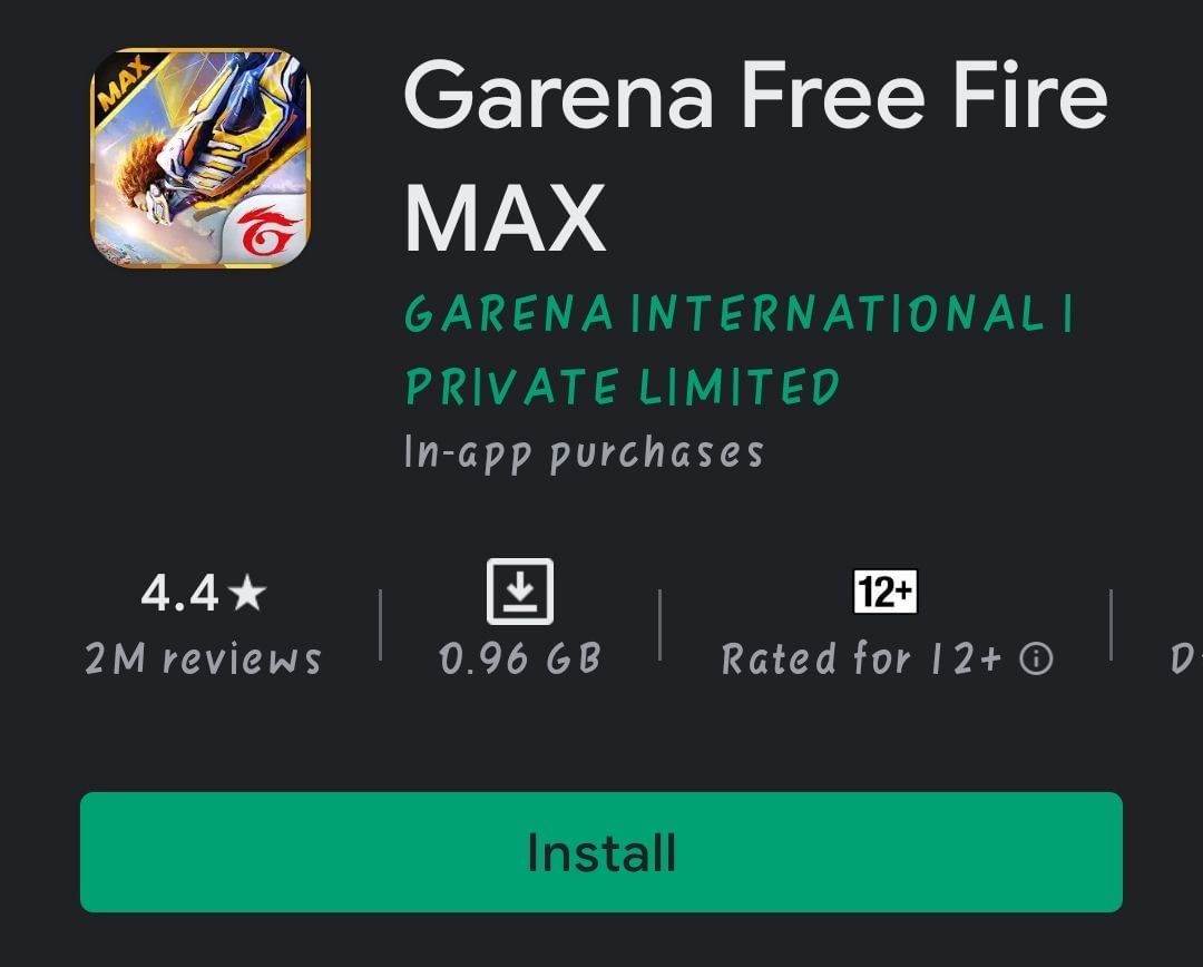Free Fire Max की साइज काफी बड़ी है (Image Via Google Play Store)