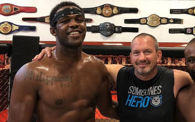 Jon Jones reacts to being temporarily suspended from the gym by Mike Winkeljohn