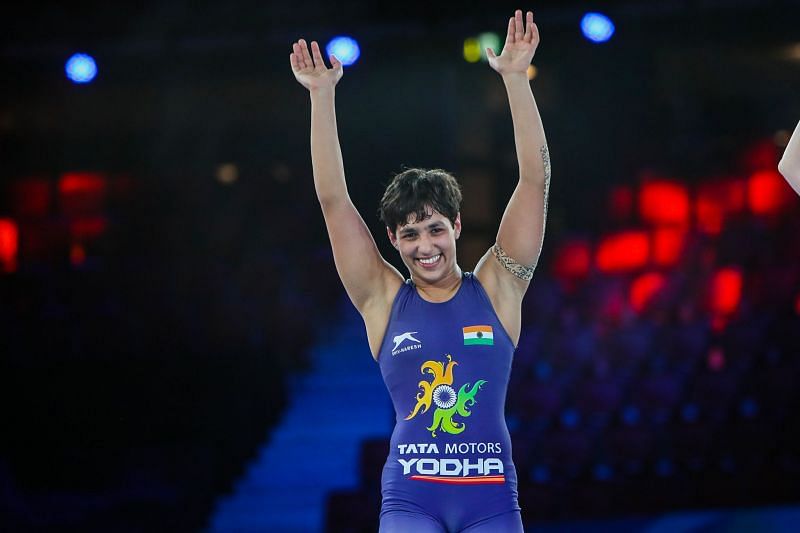 Anshu Malik wins silver medal at the World Championships. (UWW/ Martin Gabor)