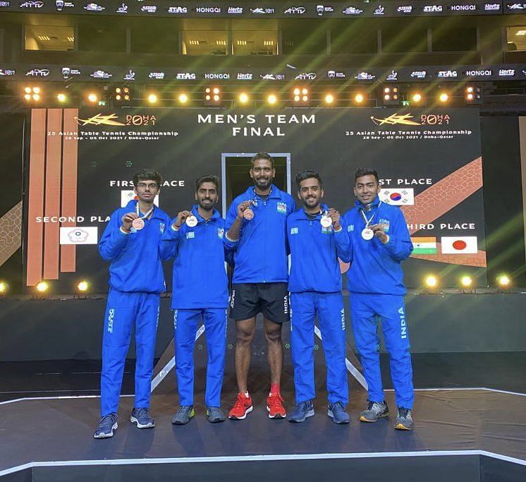 भारत ने पुरुष टीम ईवेंट में भी कांस्य पदक अपने नाम किया।