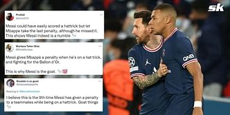 Twitter reacts to Lionel Messi missing out on first PSG hat-trick as Kylian Mbappe takes penalty instead and misses
