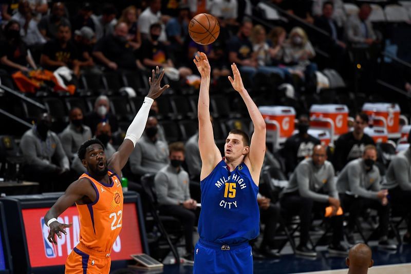 Denver Nuggets All-Star Nikola Jokic #15 taking a jumper