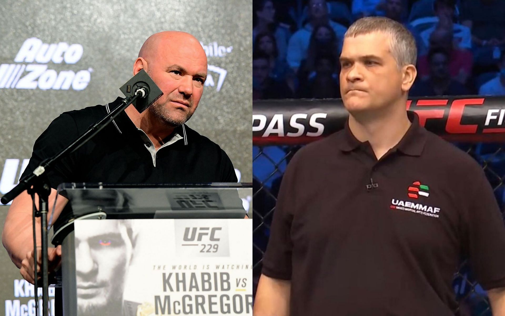 Dana White (left) &amp; Vyacheslav Kiselev (right) [Image Credits- @ZohebMMA on Twitter]